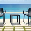 Home Square 2 Piece Square Resin Patio Side Table Set in Dark Gray