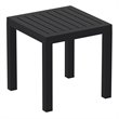 Home Square 2 Piece Square Resin Patio Side Table Set in Black