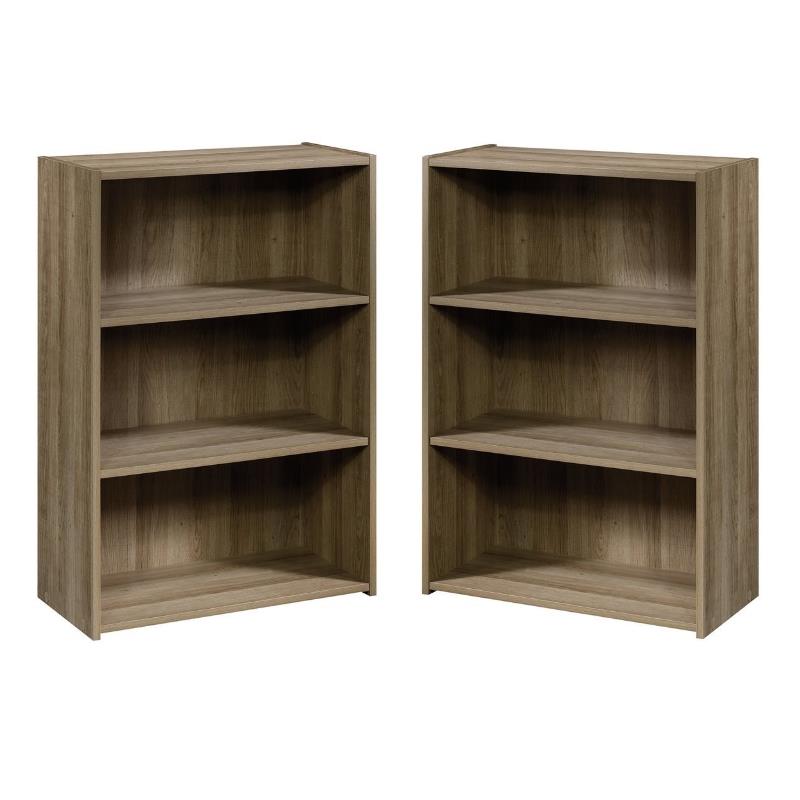 Home Square 2 Piece Modern Engineered Wood Bookcase Set in Summer Oak