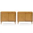 Home Square 2 Piece Solid Wood Media Console Table Set in Acorn Brown