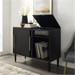 Home Square 2 Piece Solid Wood Media Console Table Set in Matte Black