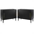 Home Square 2 Piece Solid Wood Media Console Table Set in Matte Black