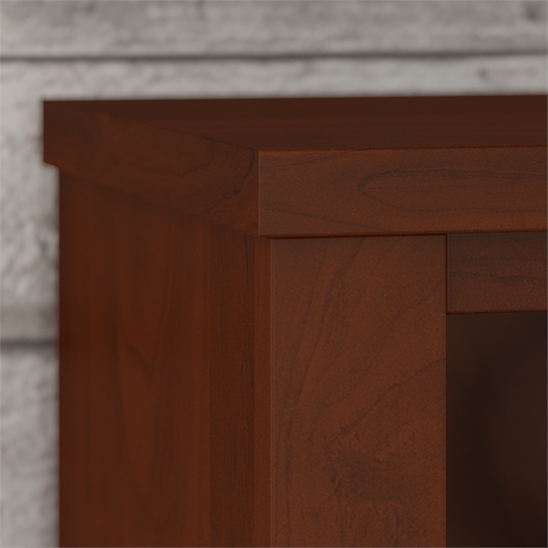 Home Square 2 Piece Engineered Wood Bookcase Set with 5 Shelf in Hansen Cherry