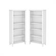 Home Square 2 Piece Engineered Wood Bookcase Set with 5 Shelf in White