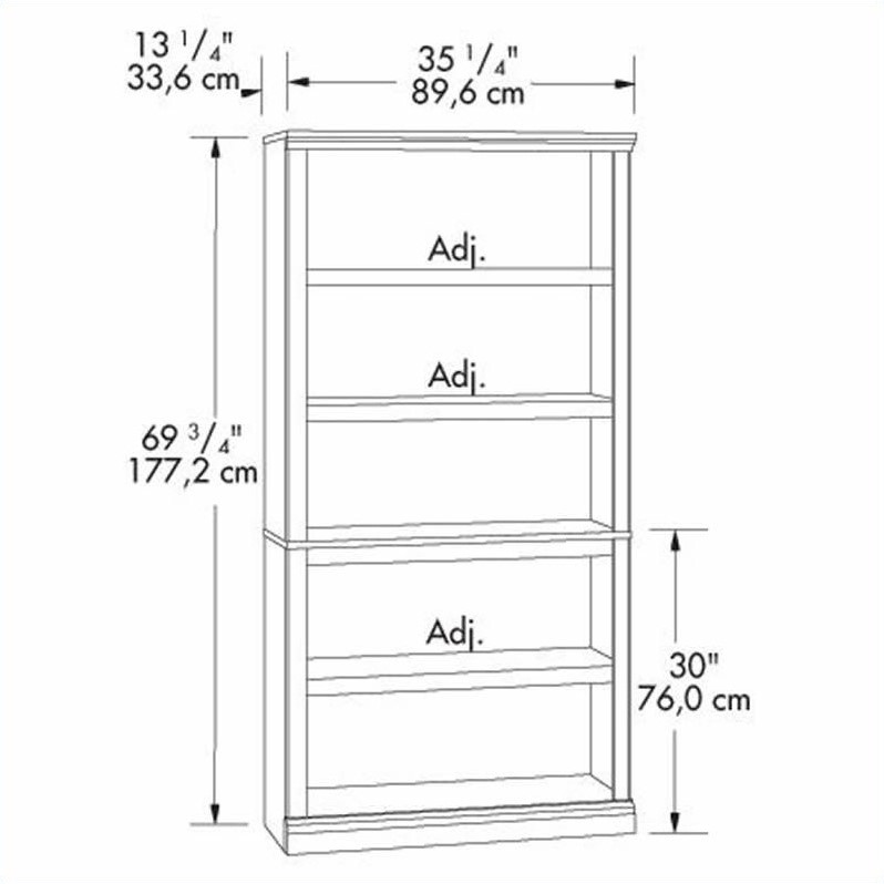 Home Square 2 Piece Wood Bookcase Set with 5 Shelf in Oiled Oak