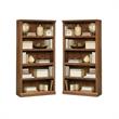 Home Square 2 Piece Wood Bookcase Set with 5 Shelf in Oiled Oak