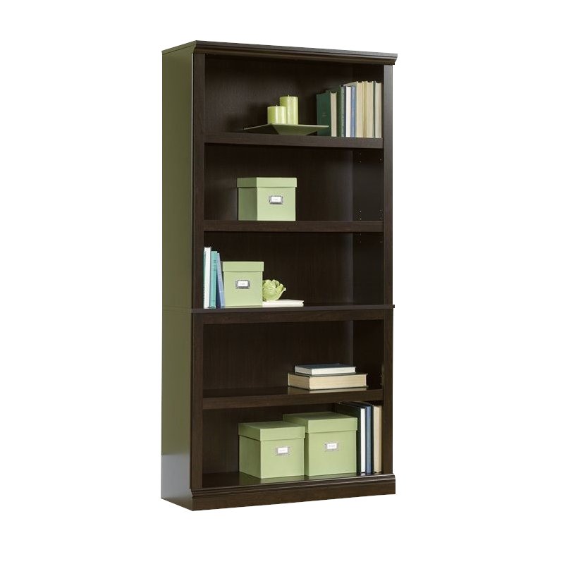 Home Square 2 Piece Wood Bookcase Set with 5 Shelf in Jamocha