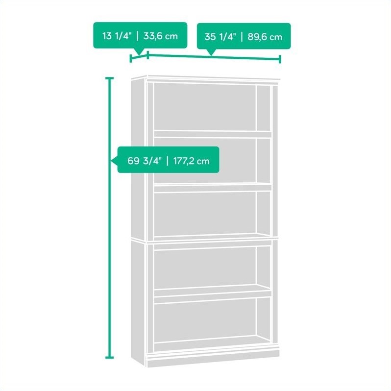 Home Square 2 Piece Wood Bookcase Set with 5 Shelf in Jamocha