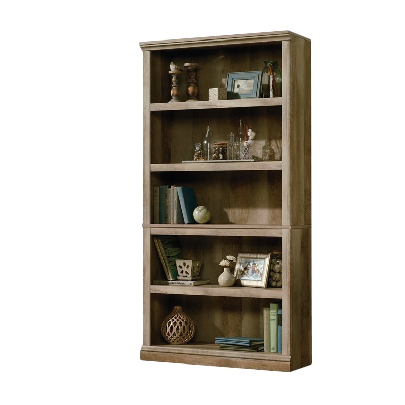 Home Square 2 Piece Wood Bookcase Set with 5 Shelf in Lintel Oak
