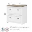 Home Square 2 Piece Engineered Wood Filing Cabinet Set in White and Gray