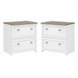 Home Square 2 Piece Engineered Wood Filing Cabinet Set in White and Gray