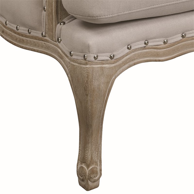 Home Square 2 Piece Regal Distressed Wood Accent Chair Set in Taupe Gray