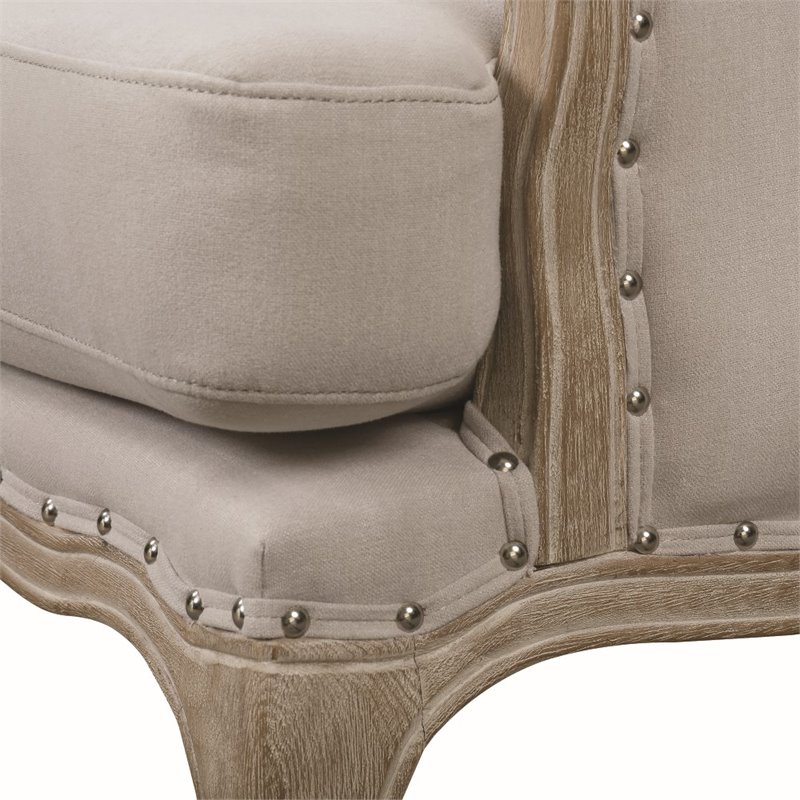Home Square 2 Piece Regal Distressed Wood Accent Chair Set in Taupe Gray