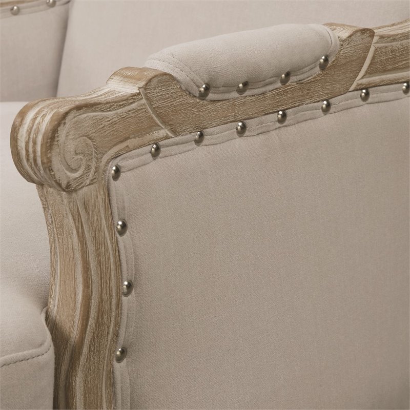 Home Square 2 Piece Regal Distressed Wood Accent Chair Set in Taupe Gray
