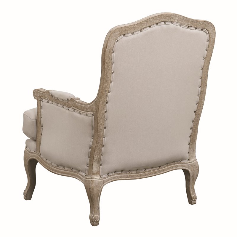 Home Square 2 Piece Regal Distressed Wood Accent Chair Set in Taupe Gray