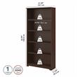 Home Square 2 Piece Engineered Wood Tall Bookcase Set in Modern Walnut