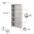 Home Square 2 Piece Engineered Wood Tall Bookcase Set in Linen White Oak
