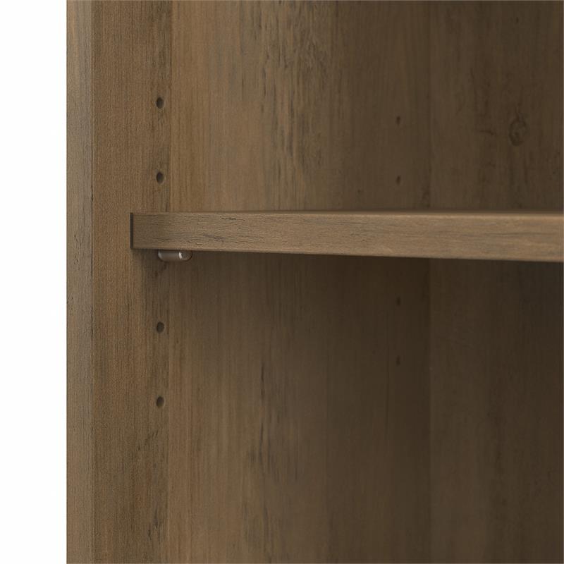 Home Square 2 Piece Engineered Wood Tall Bookcase Set in Reclaimed Pine
