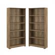 Home Square 2 Piece Engineered Wood Tall Bookcase Set in Reclaimed Pine