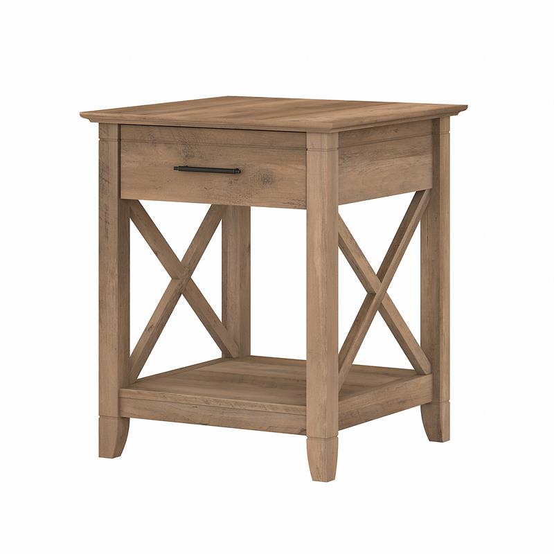 Home Square 2 Piece Engineered Wood End Table Set with Storage in Reclaimed Pine