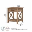 Home Square 2 Piece Engineered Wood End Table Set with Storage in Reclaimed Pine