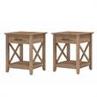 Home Square 2 Piece Engineered Wood End Table Set with Storage in Reclaimed Pine