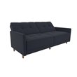 Home Square 2 Piece Coil Linen Convertible Sleeper Sofa Set in Navy Blue