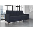 Home Square 2 Piece Coil Linen Convertible Sleeper Sofa Set in Navy Blue