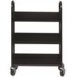 Home Square 2 Piece Single-sided Mobile Metal Book Cart Set in Black