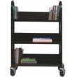 Home Square 2 Piece Single-sided Mobile Metal Book Cart Set in Black