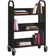 Home Square 2 Piece Single-sided Mobile Metal Book Cart Set in Black