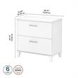 Home Square 2 Piece Engineered Wood Lateral Filing Cabinet Set in White