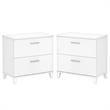 Home Square 2 Piece Engineered Wood Lateral Filing Cabinet Set in White