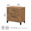 Home Square 2 Piece Engineered Wood Lateral Filing Cabinet Set in Fresh Walnut