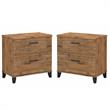 Home Square 2 Piece Engineered Wood Lateral Filing Cabinet Set in Fresh Walnut