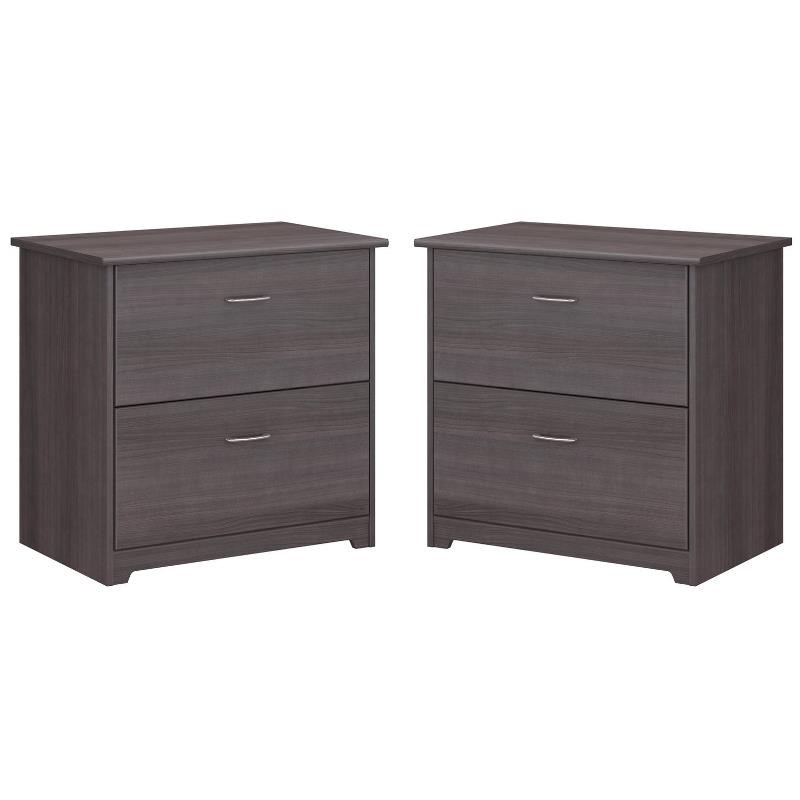 Home Square 2 Piece Engineered Wood Filing Cabinet Set in Heather Gray