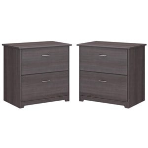 Home Square 2 Piece Engineered Wood Filing Cabinet Set in Heather Gray