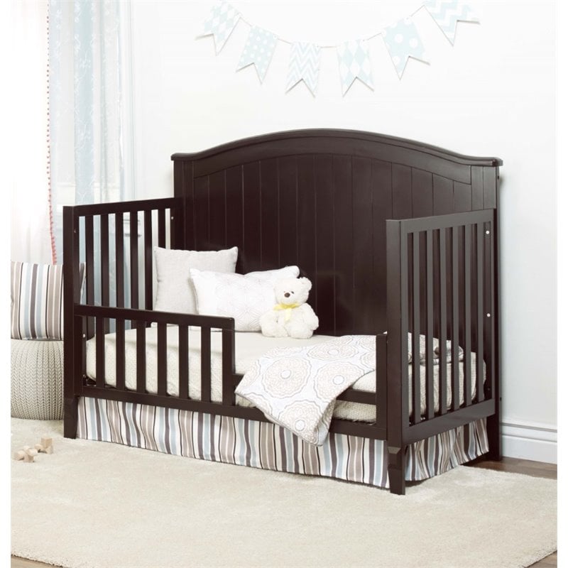 Baby Crib and 6 Drawer Double Dresser Set in Espresso