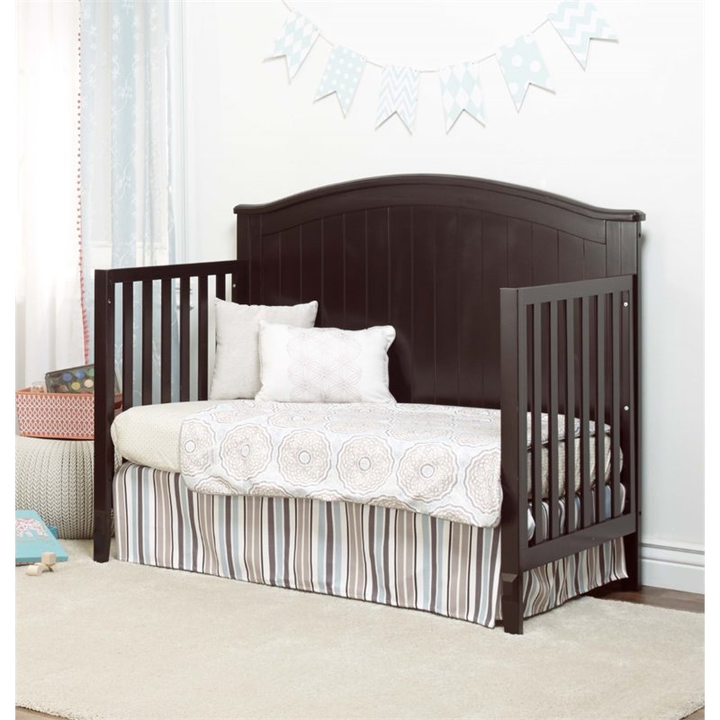 Baby Crib and 6 Drawer Double Dresser Set in Espresso