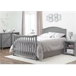 Baby Crib and 4 Drawer Dresser Chest Set in Gray