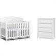 Baby Crib and 4 Drawer Dresser Chest Set in Pure White
