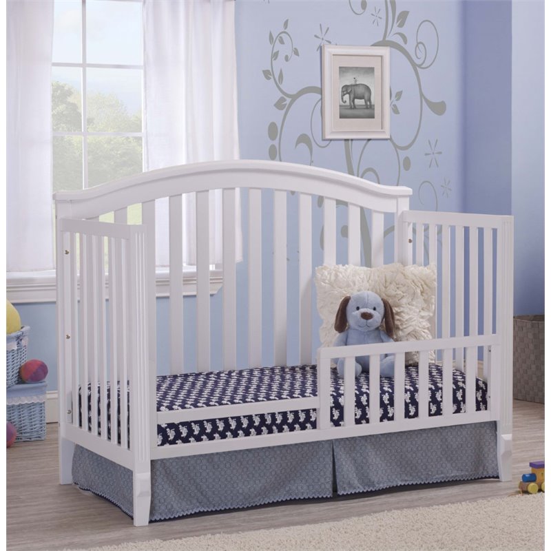 Baby Crib 4 Drawer Chest and Double Dresser Set in White