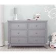 Baby Crib 4 Drawer Chest and Double Dresser Set in Gray