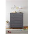 Baby Crib 4 Drawer Chest and Double Dresser Set in Gray