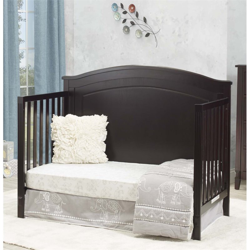 Baby Crib and Changing Table 2 Piece Set in Espresso