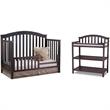 Baby Crib and Changing Table 2 Piece Set in Espresso
