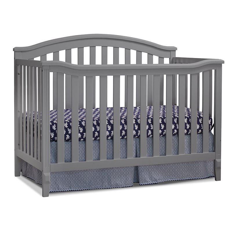 Baby Crib and Changing Table 2 Piece Set in Gray