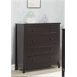 Baby Crib with Changing Table and 4 Drawer Dresser Set in Espresso