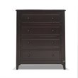 Baby Crib with Changing Table and 4 Drawer Dresser Set in Espresso