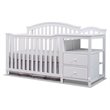Baby Crib with Changing Table and 6 Drawer Double Dresser Set in White